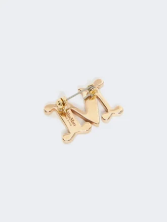 Monogrambroche med krystaller, optisk hvid