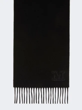 Monogrambroderet kashmir-stole, sort