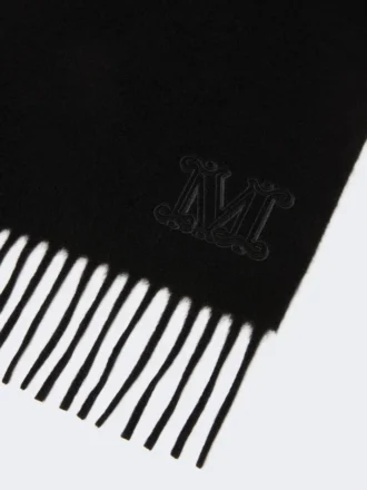 Monogrambroderet kashmir-stole, sort
