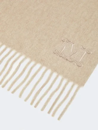Monogrambroderet kashmirstole, beige