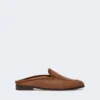 Mules i lærred med raffia-effekt, ravbrun Mules i lærred med raffia-effekt, ravbrun