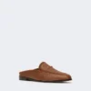 Mules i lærred med raffia-effekt, ravbrun Mules i lærred med raffia-effekt, ravbrun