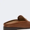 Mules i lærred med raffia-effekt, ravbrun Mules i lærred med raffia-effekt, ravbrun