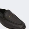 Mules i lærred med raffia-effekt, sort Mules i lærred med raffia-effekt, sort