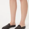 Mules i lærred med raffia-effekt, sort Mules i lærred med raffia-effekt, sort