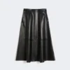 Nederdel i coated stof, sort Nederdel i coated stof, sort
