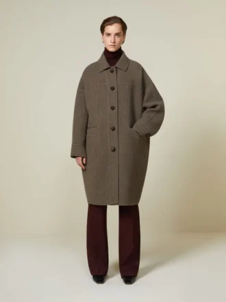 Oversized dobbelt uldfrakke, turtledove Oversized dobbelt uldfrakke, turtledove