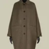 Oversized dobbelt uldfrakke, turtledove Oversized dobbelt uldfrakke, turtledove