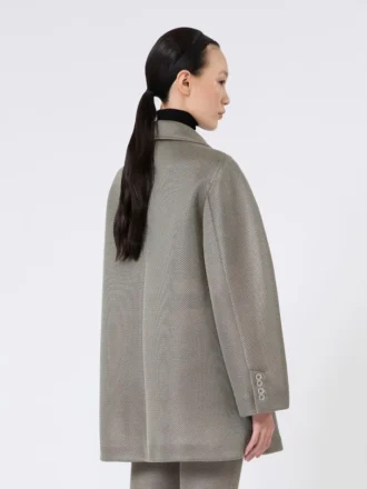 Oversized frakke i jersey-mesh, mellemgrå