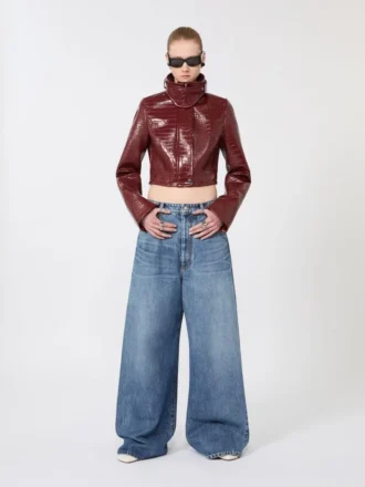 Oversized jeans med lav talje, midnatsblå