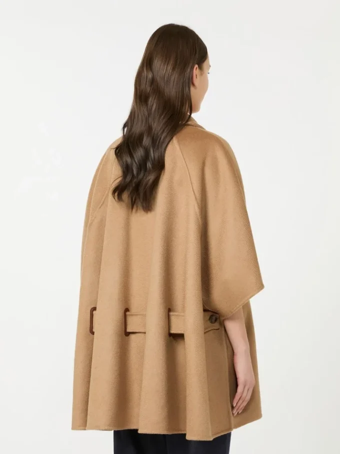 Oversized kappe i bredvævet kashmir, kamel Oversized kappe i bredvævet kashmir, kamel