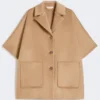 Oversized kappe i bredvævet kashmir, kamel Oversized kappe i bredvævet kashmir, kamel