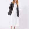 Oversized læderblazer, brun Oversized læderblazer, brun