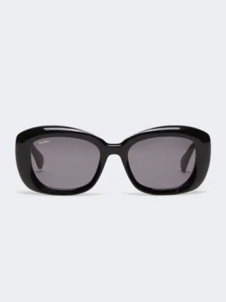 Oversized ovale solbriller, sorte