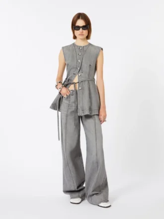 Oversized sorte denimbukser, sort
