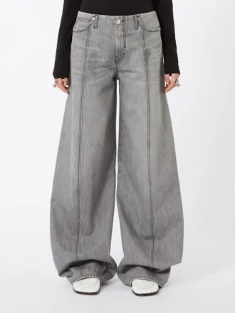 Oversized sorte denimbukser, sort
