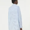 Oversized stribet bomuldsskjorte, lyseblå Oversized stribet bomuldsskjorte, lyseblå