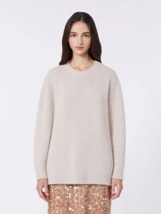 Oversized sweater i alpaca og bomuld, sand