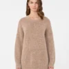 Oversized sweater i mohair og lurex, kobber Oversized sweater i mohair og lurex, kobber