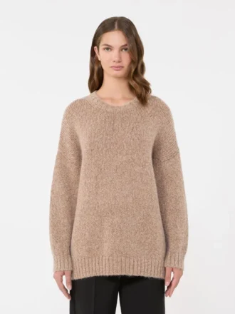 Oversized sweater i mohair og lurex, kobber