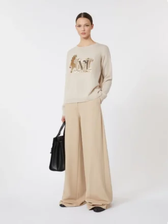 Oversized sweater i uld og kashmir, albino