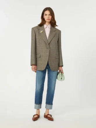 Oversized uldblazer, brun