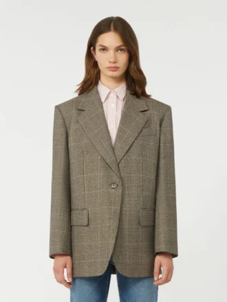 Oversized uldblazer, brun