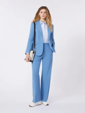 Blazer i stretchuld, lyseblå