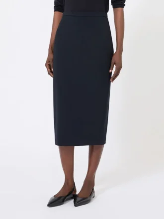 Pencilskirt i uldstof, ultramarin