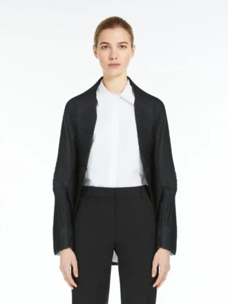 Plisseret bolero i stof, sort Plisseret bolero i stof, sort
