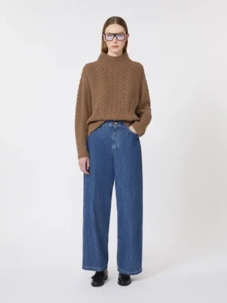 Denimjeans med brede ben, midnatsblå Denimjeans med brede ben, midnatsblå