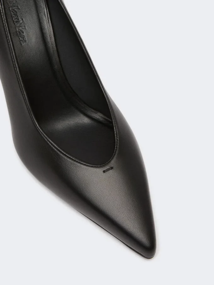Pumps i blødt nappalæder, sort Pumps i blødt nappalæder, sort