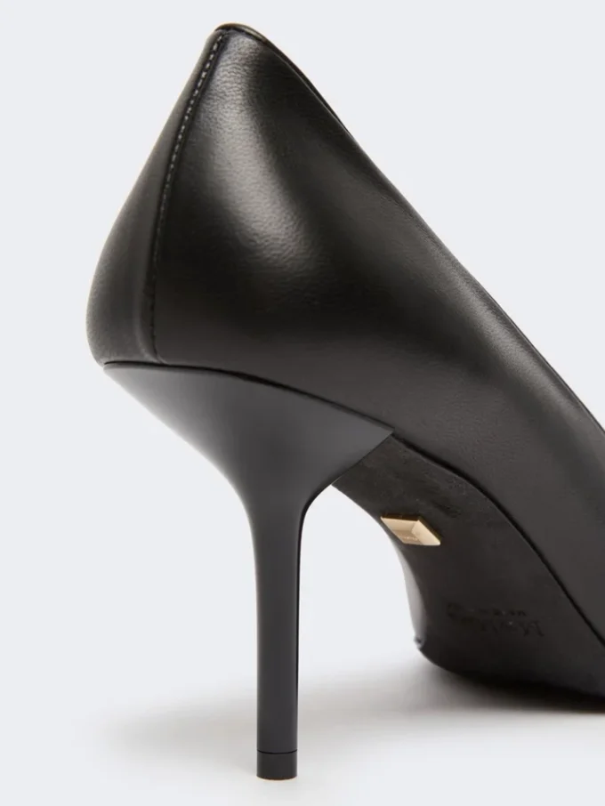 Pumps i blødt nappalæder, sort Pumps i blødt nappalæder, sort