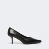 Pumps i glat læder, sort Pumps i glat læder, sort