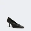 Pumps i glat læder, sort Pumps i glat læder, sort