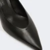 Pumps i glat læder, sort Pumps i glat læder, sort