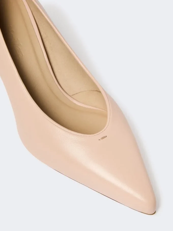 Pumps i nappalæder, lyserød Pumps i nappalæder, lyserød