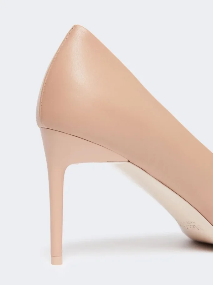 Pumps i nappalæder, pudderfarve Pumps i nappalæder, pudderfarve
