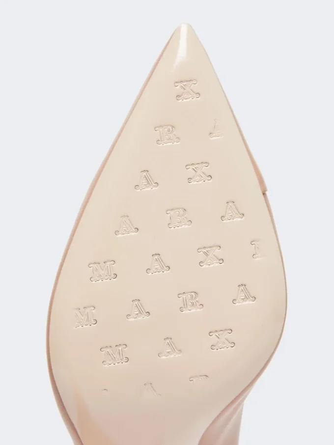 Pumps i nappalæder, pudderfarve Pumps i nappalæder, pudderfarve