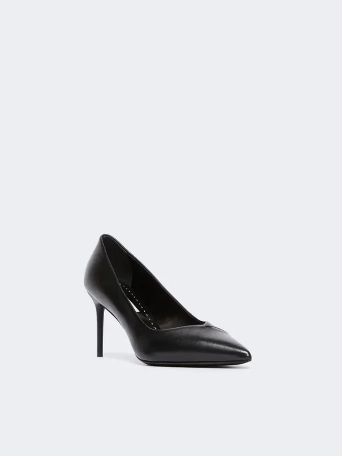 Pumps i nappalæder, sort Pumps i nappalæder, sort
