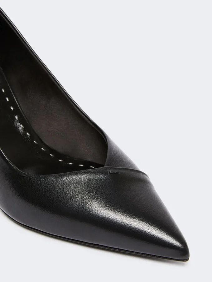 Pumps i nappalæder, sort Pumps i nappalæder, sort