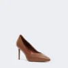 Pumps i nappalæder, tobak