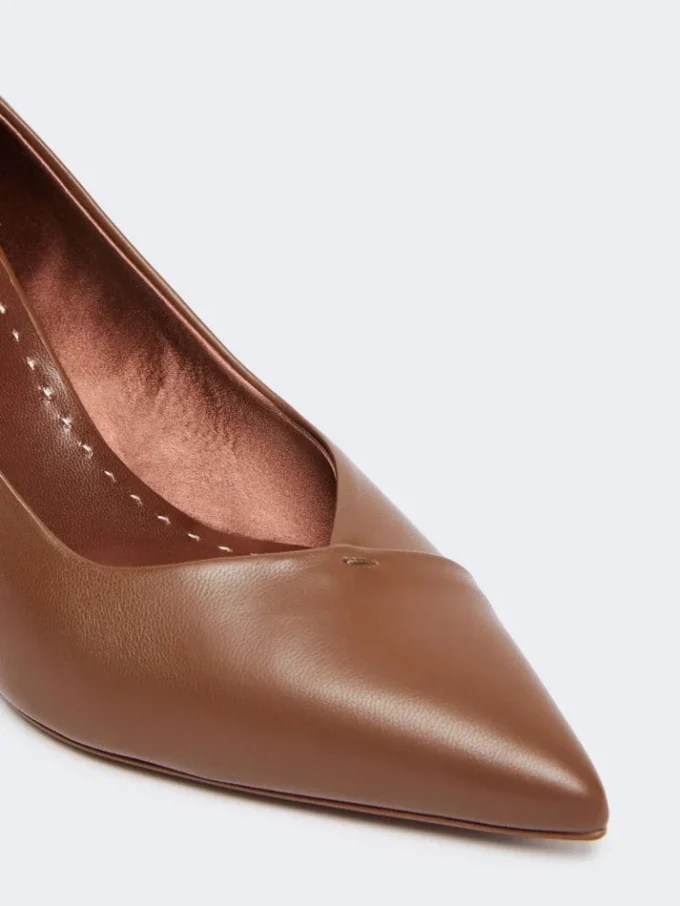Pumps i nappalæder, tobak