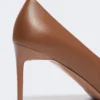 Pumps i nappalæder, tobak