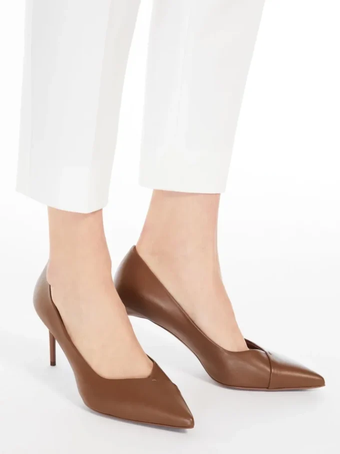 Pumps i nappalæder, tobak