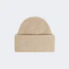 Ribstrikket kasmir-beanie, beige Ribstrikket kasmir-beanie, beige