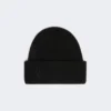 Ribstrikket kasmir-beanie, sort Ribstrikket kasmir-beanie, sort