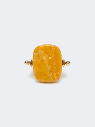 Ring i metal og harpiks, orange Ring i metal og harpiks, orange