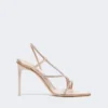 Sandaler i satin og krystal, farve: nude Sandaler i satin og krystal, farve: nude
