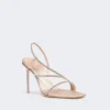 Sandaler i satin og krystal, farve: nude Sandaler i satin og krystal, farve: nude
